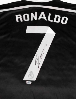 Cristiano Ronaldo Signed Black Adidas Real Madrid Soccer Jersey -
