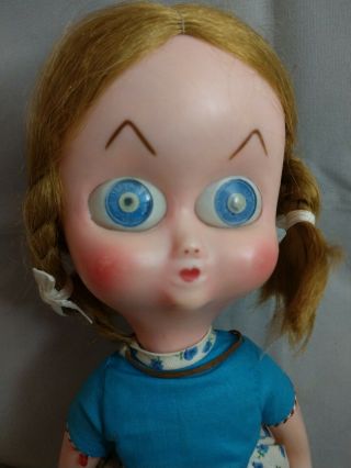 EXTREMELY RARE 1950 ' S A D SUTTON & SONS DEDO GOOGLY BIG EYE DOLL BROWN HAIR 2