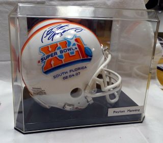 Peyton Manning Bowl Xli Signed Autograph Mini Helmet W/ Gai Gv285329