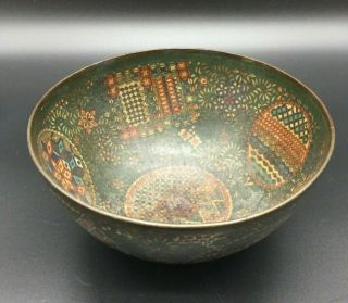 Antique 19th C Japanese Cloisonne Enamel Bowl