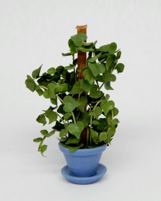 Vintage Ivy Plant In Planter Artisan Dollhouse Miniature 1:12