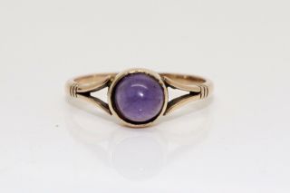 A Lovely Antique Edwardian 15ct 625 Rose Gold Cabochon Cut Amethyst Ring 15585
