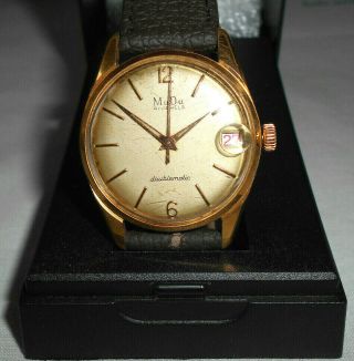 Mudu Doublematic Vintage Swiss Automatic Watch 41 Jewels Felsa 4002 Movement.