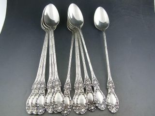 12 Sterling Wallace Iced Tea Spoons Lucerne No Mono