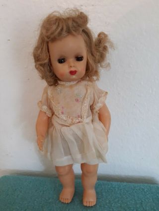Vintage 1950s Tiny Terri Lee Walker 10 " Doll Platinum Blonde Tagged Clothing