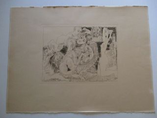 Pablo Picasso Etching Rare Vintage Nude Abstract Cubism Master 30 By 22 Inches