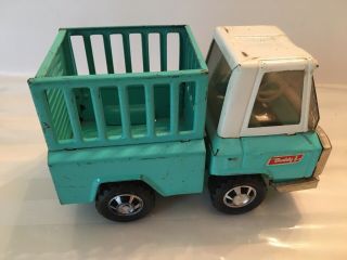 Vintage Buddy L Dump Truck Old Pressed Steel Tin Toy Turquoise Japan Horse Drawn