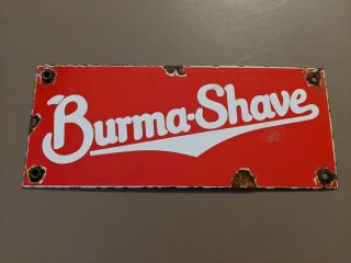Burma Shave Porcelain Metal Sign Vintage Barber Shop Old Razor Hair Beard Cream