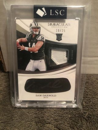 2018 Immaculate Sam Darnold Rc Patch Eye Black Auto 19/25