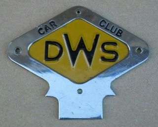 Vintage D.  W.  S.  Car Club Car Badge