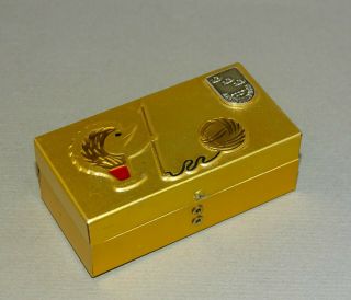 Vintage Small Russian Ussr Travel Sewing Kit Metal Box