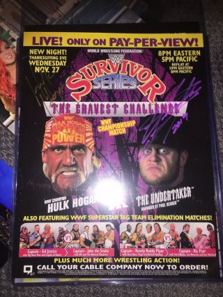 The Undertaker Hulk Hogan Signed Poster Autographed Deadman W/coa Wcw Wwe 11x14