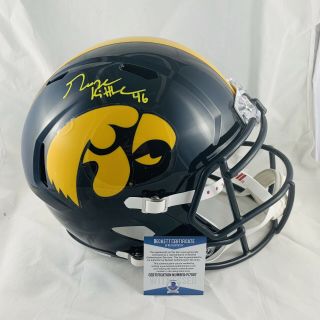George Kittle Signed Iowa Hawkeyes Full Size Speed Helmet Bas Witness P17007