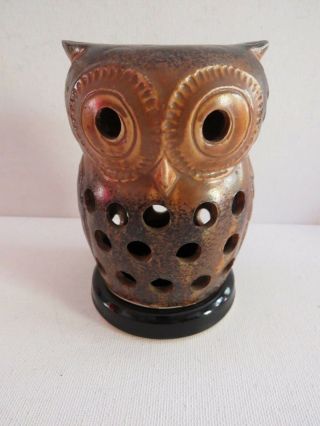 Vtg Ceramic Retro Owl Tea Light Candle Holder Omc Japan