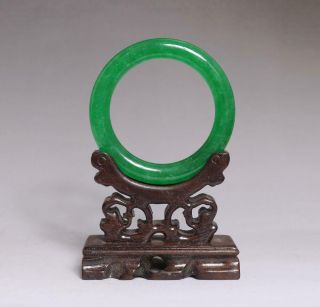 Perfect Rare Chinese Carved Natural Jadeite Bracelet Bangle 6cm (e251)