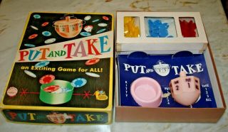 1956 Vintage Put And Take Game With A Cool Spinning Toy Top