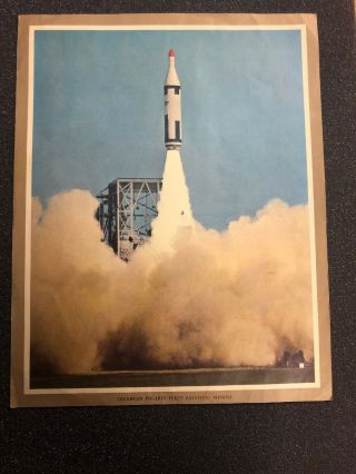 Vintage Us Navy Lockheed Polaris Fleet Ballistic Missile Launch Poster - 1950s