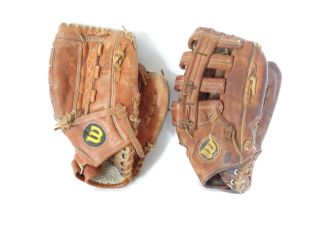 2 Vintage WILSON Baseball Gloves - The A2000 & A2091 2