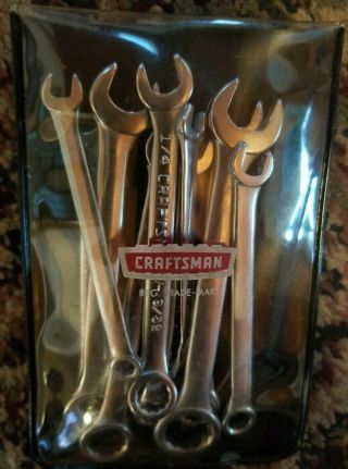 Vintage Craftsman 9 - 43441 10 Pc.  Sae Combination Ignition Wrench Set Usa - V -