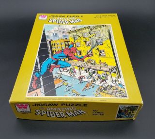 Vintage Spider - Man 100 Piece Jigsaw Puzzle Marvel Whitman 1980 Complete
