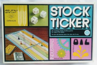 Vintage 1970s Copp Clark Stock Ticker Board Game Complete Box Bilingual