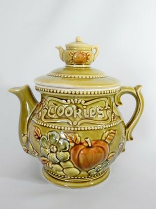 Wonderful Vintage Retro Japan Teapot Shaped Cookie Jar Cookies Japanese Barrel