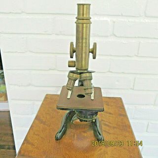 Antique Ernst Leitz Wetzlar Microscope Ser 167264 1920 Era Brass & Black