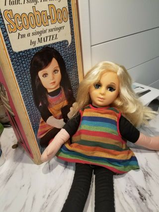 Vintage Mod Beatnik1964 Mattel Scooba Doo Talking Stuffed Cloth Doll Blonde Mute