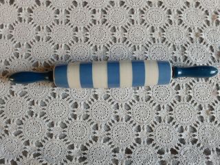 Vintage Cornish Ware Blue And White Rolling Pin