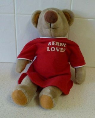 Avon Vintage " Kerby Loves " Big Nose Bear Plush Toy - Red Nightshirt - M I Korea