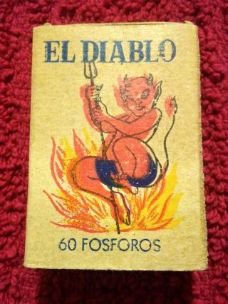 El Diablo Matches Vtg Devil Fosforos Columbia Fabrica De Buga