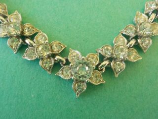 Vintage Bogoff Clear Rhinestone Choker Necklace & Clip Earrings Set