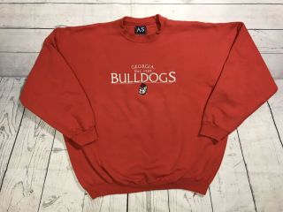 Vintage Georgia Bulldogs Crewneck Sweater Mens Xl 90s Ncaa Red Football
