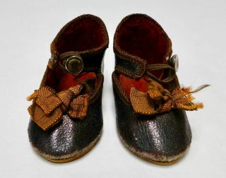 Antique marked doll shoes French Jumeau/ Gaultier / Bru / Steiner etc.  5 2