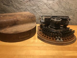 Rare Antique Early 1900s " Hammond " Typewriter With Wooden Case/cover