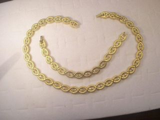 D.  Orlan Vintage Necklace Choker & Bracelet Set With Swarocski Crystals 9us