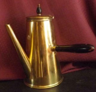 Vintage Brass Turkish Coffee Pot Wood Handle