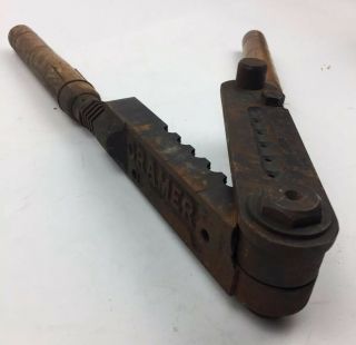 Vintage Antique Cast Iron Wad Cutter Bullet Mold Ribbed Studs By Cramer