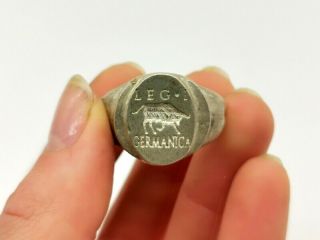 Ancient Roman Ca.  200 Ad Legionary Silver Ring - R 914