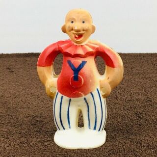 Vintage Rosen Clown Rosbro Hard Plastic Figure 4.  75 "