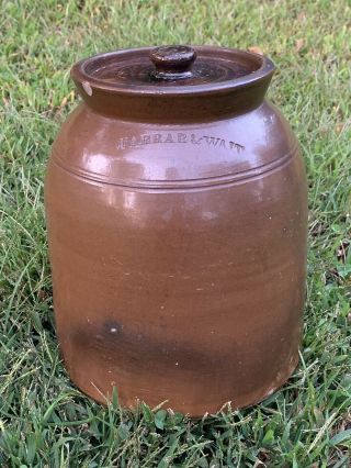 Antique Farrar And Wait Stoneware Crock Jar W/ Lid Scarce Mark