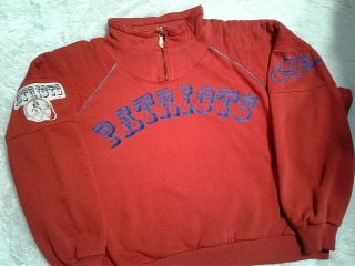 Rare Vintage Nike England Patriots 1/4 Zip Sweater Pullover Pat Mascot L Xl