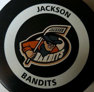 JACKSON BANDITS ECHL EAST COAST HOCKEY LEAGUE OFFICIAL GAME PUCK INGLASCO CANADA 2
