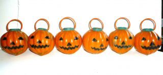 Dual Sided Vintage Halloween Noma Pumpkin Light Covers From 1951 Made In Canada