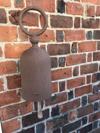 Vintage Tom Torrens Hanging Bell Sculpture W/ Clapper Yard Art