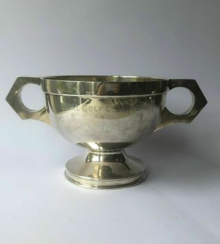 A Large Heavy Art Deco Sterling Silver Hallmarked Trophy Cup 1938,  657g