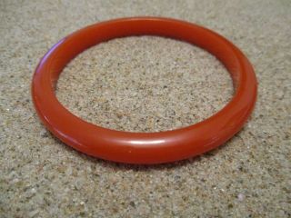 1/4 " Vintage Bakelite Bracelet " Domed " Shape; Lovely Solid Burnt Orange Color