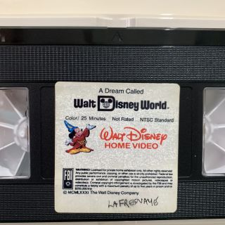 Vintage A Dream Called Walt Disney World Home Presentation VHS Video Tape 3