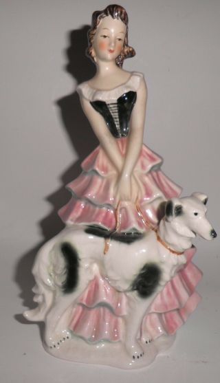 Vintage Goebel 1959 Fashion Parade Figurine Young Lady With Dog West Germany