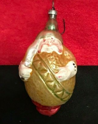 Vintage Antique Santa Glass Christmas Ornament